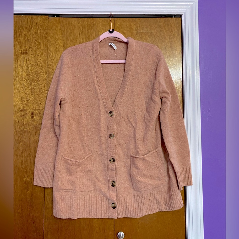 Madewell Pink Merino Wool oversized Cardigan (size M)